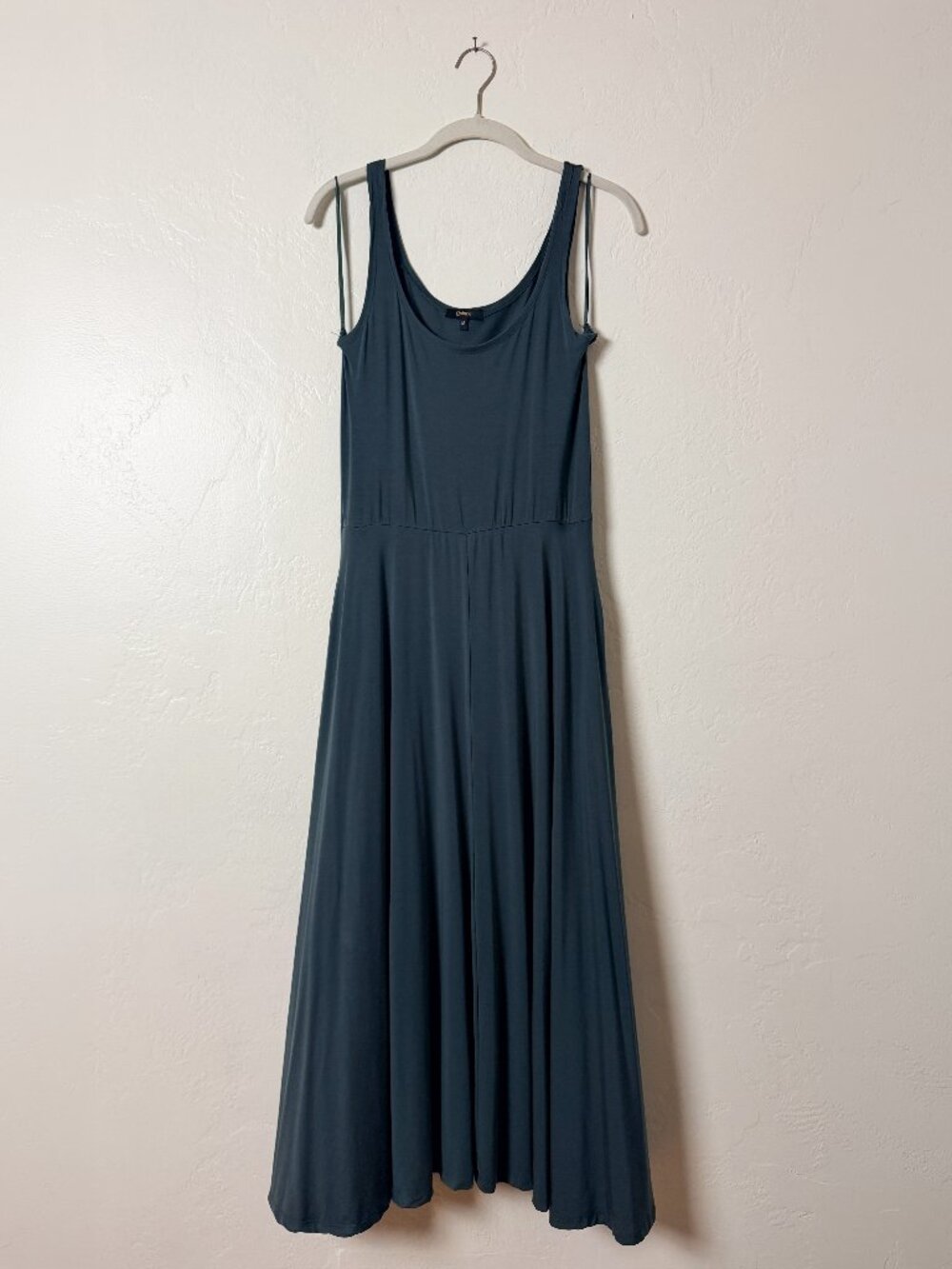 Quince Tencel Jersey Fit & Flare Dress Green Size M